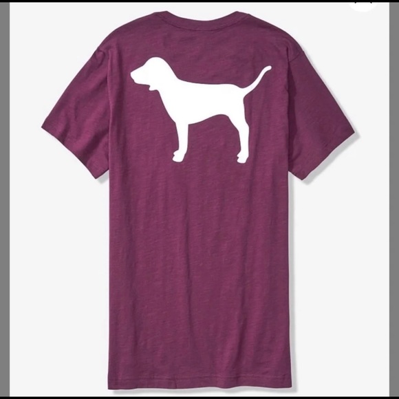 Victoria's Secret PINK Plum Campus Tee Large - Picture 3 of 9
